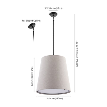 Arden 18" Farmhouse Bohemian Iron LED Pendant - JONATHAN Y